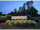 Ryan's Crossing community sign surrounded by lush landscaping and mature trees at 20 Delia Ln, Pittsboro, NC 27312