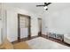 Comfortable bedroom with spacious closet, white accents and plush carpet at 220 Oxfordshire Dr, Fuquay Varina, NC 27526