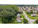 An aerial view showcases a residential area with well-maintained homes, mature trees, and green lawns at 304 Quailwood Dr, Fuquay Varina, NC 27526