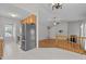 Open kitchen area with stainless appliances, direct view of the open living room at 304 Quailwood Dr, Fuquay Varina, NC 27526