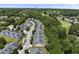Aerial view of a neighborhood with well-manicured lawns and a golf course in the background at 3207 Imperial Oaks Dr, Raleigh, NC 27614