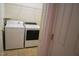 Laundry room with washer and dryer, tiled flooring at 3423 Van Hessen Dr, Raleigh, NC 27614