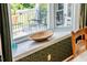 Close up of dining room bay window offering outdoor patio views at 3619 Nc-57, Hillsborough, NC 27278