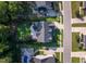 Aerial view of the property showcases the landscaped yard, fire pit, patio, pool and surrounding neighborhood at 3624 Regent Pines Dr, New Hill, NC 27562
