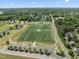 Aerial view showcasing well-maintained athletic fields and the surrounding community at 404 Blooming Meadows Rd, Holly Springs, NC 27540