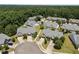 Aerial view of homes in a cul-de-sac surrounded by trees at 5216 Marcella Ct, Durham, NC 27707