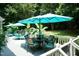 Relaxing backyard area featuring outdoor seating, dining set, and a patio, perfect for lounging at 7216 Rabbit Run, Wake Forest, NC 27587