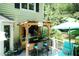 Outdoor bar area on the deck is perfect for hosting featuring modern appliances and plenty of room at 7216 Rabbit Run, Wake Forest, NC 27587