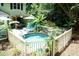 Backyard pool area featuring well-maintained landscape at 7216 Rabbit Run, Wake Forest, NC 27587