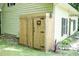 Exterior view of bamboo restroom, ideal for pool users at 7216 Rabbit Run, Wake Forest, NC 27587