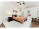 Spacious bedroom with vaulted ceiling, carpet and a plush rug with windows at 7648 Winners Edge St, Raleigh, NC 27617