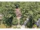 Aerial view of a beautiful home surrounded by mature trees and lush greenery at 81106 Alexander, Chapel Hill, NC 27517