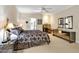 This elegant main bedroom boasts an ensuite and plentiful storage, and a cool ceiling fan at 81106 Alexander, Chapel Hill, NC 27517