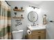 Charming bathroom features a modern vanity with stylish accents and trendy decor, creating a cozy space at 1 Saturn Court Ct, Durham, NC 27703