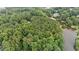 Aerial view of lush green forest and a nearby lake, showcasing serene and natural surroundings near residential areas at 106 Autumn Cir, Cary, NC 27518