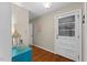 Entryway features hardwood floors and a bright front door at 106 Autumn Cir, Cary, NC 27518