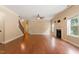 Bright and open living room with hardwood floors and fireplace at 108 Holly Glen Ct, Holly Springs, NC 27540