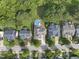 Stunning aerial view of houses with pools and beautiful landscaping, surrounded by lush green trees at 1133 Heritage Greens Dr, Wake Forest, NC 27587