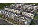 An aerial view of the new townhome community, showcasing the layout and modern architecture at 1232 S Person St # 101, Raleigh, NC 27601