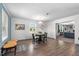 Cozy dining area featuring a table and views into the living room at 1308 Tyson Loop Rd, Spring Hope, NC 27882