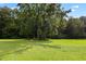 Lush green backyard with mature trees, providing ample shade and a serene, natural setting at 139 His Way, Middlesex, NC 27557