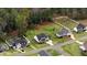 Aerial view of home, backyard and the surrounding neighborhood at 147 Everwood Dr, Four Oaks, NC 27524