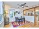 Stylish dining area with hardwood floors and an open layout to the kitchen at 1516 Edgevale Rd, Durham, NC 27701