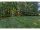 Expansive green backyard featuring a lush lawn bordered by a dense, mature tree line at 2012 Silverleaf Dr, Youngsville, NC 27596