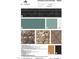 A palette of exterior colors, showcasing the roof, siding, trim, brick, door, and gutters of the home at 2415 Picual Way # 17, New Hill, NC 27562