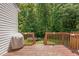 View of backyard and trampoline from back deck, offering a great space for outdoor enjoyment at 25 Silver Pl # Apt B, Angier, NC 27501