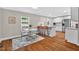 Open kitchen with granite countertops, stainless appliances and a breakfast bar seating area at 2503 Shirley St, Durham, NC 27705