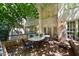 Outdoor patio with brick flooring offers a cozy space for outdoor relaxation at 2602 Vintage Hill Ct, Durham, NC 27712