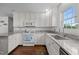 Bright kitchen with white cabinets and granite countertops at 2856 Gwyn Rd, Elon, NC 27244