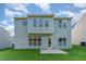 Back of home featuring light siding and multiple windows overlooking a well-maintained yard at 3036 Landing Falls Ln, Raleigh, NC 27616