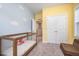 Bright and cozy Bedroom with cloud-themed wall, crib, and access to closet and hallway at 321 Conrad Ln, Wake Forest, NC 27587