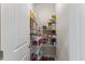 Pantry with metal shelving and ample space for storage of food and supplies at 3224 Star Gazing Ln, Durham, NC 27703