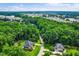 Aerial view of a neighborhood surrounded by lush greenery, providing a peaceful and scenic environment at 3748 Westbury Lake Dr, Raleigh, NC 27603