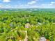 Expansive aerial view of a beautiful wooded neighborhood with mature trees and inviting homes at 39 Westover Ct, Sanford, NC 27332