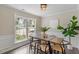 Dining room featuring a modern table, stylish decor, decorative accents and large window at 404 Ascott Way, Durham, NC 27713