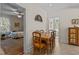 Dining area showing access to bedroom, kitchen, and backyard at 412 Coggeshall St, Oxford, NC 27565