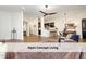 Spacious open-concept living area with modern lighting and seamless flow to the kitchen at 511 Hillsborough St # Bldg B 106, Chapel Hill, NC 27514