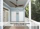 View of the screened porch with two storage closets and a modern ceiling fan at 511 Hillsborough St # Bldg B 106, Chapel Hill, NC 27514