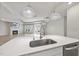 Open concept gourmet kitchen view of living room at 537 Bramble Ln, Clayton, NC 27527