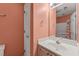 Comfortable bathroom featuring single sink and tub shower at 6051 Epping Forest Dr, Raleigh, NC 27613
