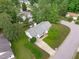 Overhead view of home with a spacious backyard and well-manicured lawn at 700 Mossburn Ct, Fuquay Varina, NC 27526