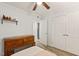 Bedroom with dresser, closet, and ceiling fan at 7002 Longstreet Dr # C, Raleigh, NC 27615