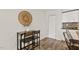 Eat-in kitchen with seating for two, and modern light fixture at 7002 Longstreet Dr # C, Raleigh, NC 27615