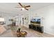 Inviting living room with open layout and seamless flow to modern kitchen and dining area at 7002 Longstreet Dr # C, Raleigh, NC 27615