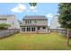 Spacious backyard showcasing a well-kept lawn, wood fence, and outdoor living space at 7414 Brandon Allen Ave, Raleigh, NC 27613