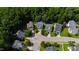 Neighborhood aerial view featuring well-maintained homes, lush landscaping, and a desirable community setting at 8205 Rolling Glenn Dr, Raleigh, NC 27616